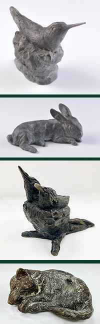 Hummingbird and Rabbit Sculpture
