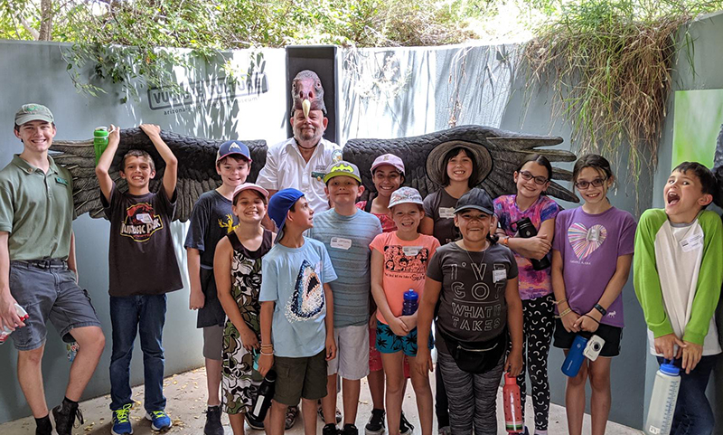 Group of kids in the Vulture Culture exhibit