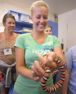 Educator meets a snake