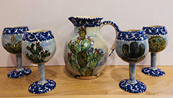 Pitcher and Goblets