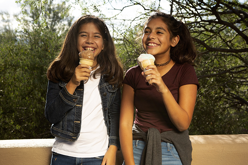 Kids eating ice cream