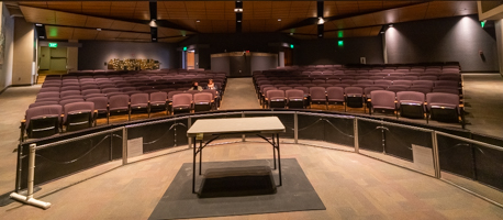 View from the rear of the presenter stage