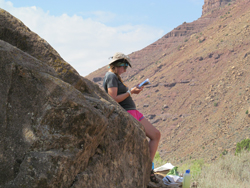 Hiking over rocks