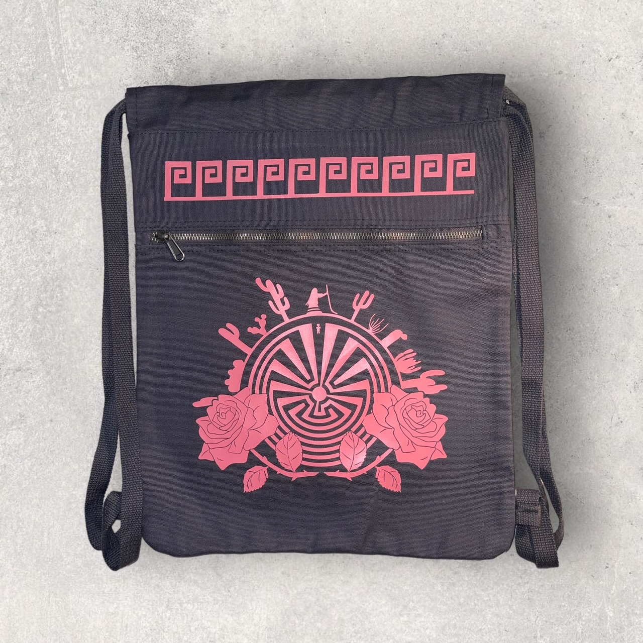 Black bag with pink decoration