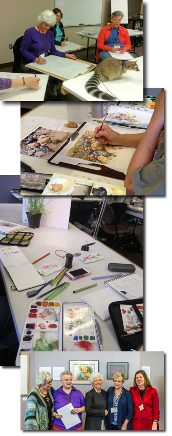 Artists working towards their certificate - collage of four photos