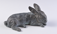Mark Rossi Cast Bronze Sculpture - Cottontail Rabbit Weanling