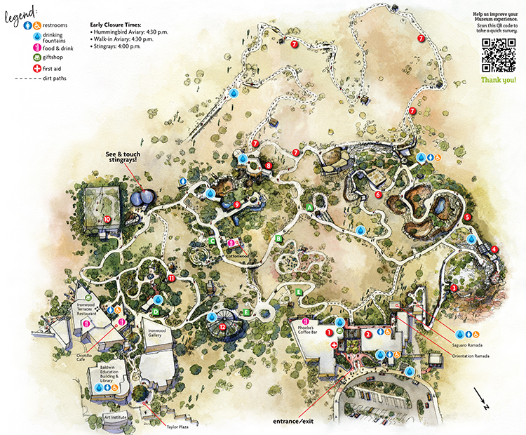 Desert Botanical Garden Map Directions And Map: Arizona-Sonora Desert Museum - A Zoo And Botanical  Garden In Tucson, Az