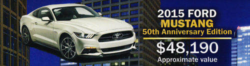 2015 Ford Mustang, 50th Anniversary Edition ($48,190 Approximate value)
